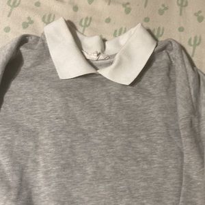 Grey Collared Hippie Rose sweater